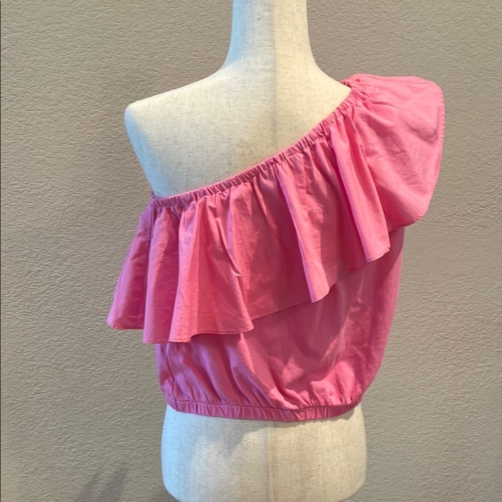 Pink Off-Shoulder Ruffle Top Sz Sm - Picture 4 of 5